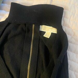 Michael Kors Black Sweater with Gold Zipper